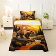 thumbnail image 1 of Manfei Sunset Mountain Twin Sheets,Safari Bear Bedding,Golden,3-Piece,1 Fitted Sheet and 1 Pillowcase, 1 of 6