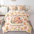 thumbnail image 1 of Manfei Sweet Capybara 7-Piece Twin Bedding,Cute Animals Bedding Comforter Set,Beige,Polkadot Reversible, 1 of 7