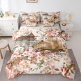 thumbnail image 1 of Manfei Sweet Capybara 7pcs Queen Bedding,Pink Flowers Print Bedding Comforter Set Queen,Light Gray Reversible, 1 of 7