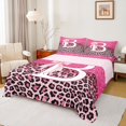 thumbnail image 1 of Manfei Sweet Cheetah Print Queen Sheets,Cute Letter B Print Queen Sheet Sets,Pink,4pcs, 1 of 6