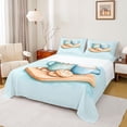 thumbnail image 1 of Manfei Sweet Christmas Dessert Twin Sheet Sets,Merry Xmas Twin Fitted Sheet,Blue Brown Flat Sheet For Kids,Super Cozy Room Decor,3 Pieces, 1 of 7