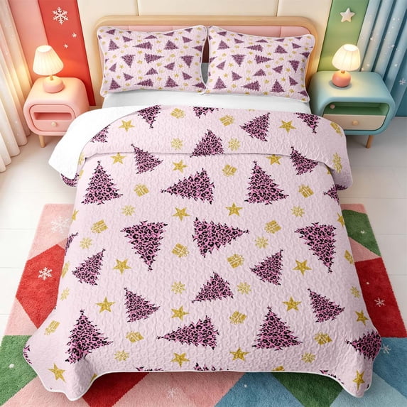 Manfei Sweet Christmas Tree Bed Spread Queen,Snowflake Pattern Queen ...