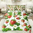 thumbnail image 1 of Manfei Sweet Strawberry 7-Piece Twin Bedding Sets,Rustic Flower Floral Bedding Comforter Set,Red Green White Sheet Sets For Kids,Microfiber Bedroom Decor Reversible, 1 of 8