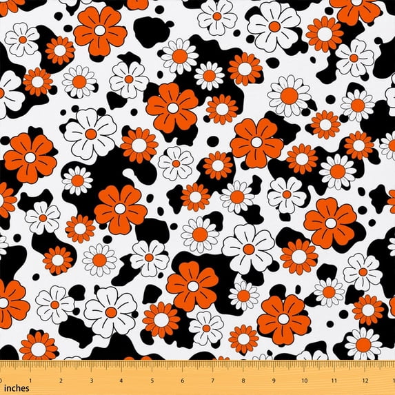 Cow Db Manfei Tangerine Daisy Fabric by the Yard 10 Yards, Spotted Cow Home ...