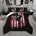 thumbnail image 1 of Manfei Teen Boys Dirt Bike Bedding Comforter Set 2pcs, Grunge USA Flag Twin Comforter Sets, Extreme Sport Bedding Set, Luxury Bedroom Decor, 1 of 8