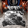 thumbnail image 1 of Manfei Teen Boys Dirt Bike Bedding Comforter Set 7 Pieces, Extreme Sport King Bedding Sets for Men, Black White Grunge Bed Sheets, Super Cozy Room Decor, 1 of 7