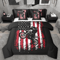 thumbnail image 1 of Manfei Teen Boys Dirt Bike Twin Bedding Sets 7pcs, Grunge USA Flag Bedding Comforter Set, Extreme Sport Sheet Sets, Luxury Bedroom Decor, 1 of 8
