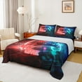 thumbnail image 1 of Manfei Teen Boys Gaming Twin Sheet Sets, Video Game Gamer Twin Fitted Sheet, Red Cyan Game Controller Flat Sheet, Super Cozy Room Decor 3pcs, 1 of 7