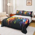 thumbnail image 1 of Manfei Teenager Gamepads 3pcs Twin Sheet Sets,Hippie Graffiti Twin Fitted Sheet,Gradient Ombre Breathable Flat Sheet,Super Cozy Gamer Room Decoration, 1 of 7