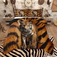 thumbnail image 1 of Manfei Teens 3D Tiger Bedding Comforter Set, Jungle Wildlife Animal Twin Comforter Sets, Orange Black Abstract Reversible Bedding Set, Microfiber Bedroom Decor, 2pcs, 1 of 9