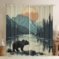 thumbnail image 1 of Manfei Teens Adults Animal Bear Curtains Pack of 2 (42x84 Each),Moutain Jungle Curtains Blackout,Woodland Wildlife Bedroom Curtains,Lightweight Room Decor, 1 of 6