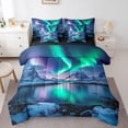 thumbnail image 1 of Manfei Teens Adults Arctic Aurora Bedding Comforter Set 7 Pieces,Nature Scenery Full Bedding Set Lightweight,Abstract Gradient Fitted Sheet Flat Sheet,Luxury Bedroom Decor,Reversible, 1 of 8