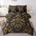 thumbnail image 1 of Manfei Teens Adults Bohemian Damask Twin Bedding Sets 7-Piece,Black Golden Bedding Comforter Set Microfiber,Exotic Style Breathable Sheet Sets,Breathable Home Decor,Reversible, 1 of 8