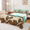 thumbnail image 1 of Manfei Teens Adults Cow Print 4 Pieces Queen Sheet Sets,Bohemian Damask Ultra Soft Flat Sheet,Western Theme Queen Fitted Sheet,Lightweight Room Decor, 1 of 7
