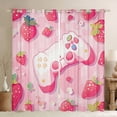 thumbnail image 1 of Manfei Teens Adults Kawaii Gamer Gamepads Black Out Curtains,Video Game Curtains Pack of 2 (42x63 Each),Cartoon Fruit Strawberry Bedroom Curtains,Super Cozy Room Decor, 1 of 6