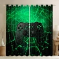 thumbnail image 1 of Manfei Teens Adults Spider Web Gamer Black Out Curtains,Video Game Curtains Pack of 2 (42x63 Each),Black Green Gamepads Bedroom Curtains,Super Cozy Room Decor, 1 of 6