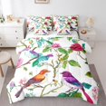 thumbnail image 1 of Manfei Teens Animal Birds 7 Pieces Bedding Comforter Set,Chic Flowers Full Bedding Set Lightweight,Botanical Plants Fitted Sheet Flat Sheet,Ultra Soft Home Decor,Reversible, 1 of 8