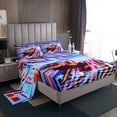 thumbnail image 1 of Manfei Teens Automobile Twin Sheet Sets, Checkered Flag Sheet Set Twin, Competition Race Car Bed Sheets Set Twin Size, Breathable Room Decorative, 3pcs, 1 of 5