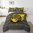 thumbnail image 1 of Manfei Teens Ball Game Full Size Comforter Sets,Basketball Sports Bedding Comforter Set,Yellow Flame Bedding Sets For Boys Kids,Microfiber Bedroom Decor Reversible,3-Piece, 1 of 8