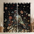 thumbnail image 1 of Manfei Teens Bohemian Crow Curtains Pack of 2 (42x84 Each), Tribal Gothic Animal Curtains Blackout, Hippie Groovy Flower Bedroom Curtains, Window Curtains Bedroom Decor, 1 of 6