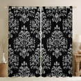 thumbnail image 1 of Manfei Teens Bohemian Damask Black Out Curtains,Traditional Floral Flower Curtains Pack of 2 (42x63 Each),Exotic Style Bedroom Curtains,Breathable Home Decor, 1 of 6