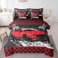thumbnail image 1 of Manfei Teens Boys Racing Car Twin Bedding Sets 7-Piece,Extreme Sport Bedding Comforter Set Microfiber,Geometric Plaid Breathable Sheet Sets,Microfiber Bedroom Decor,Reversible, 1 of 8