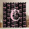thumbnail image 1 of Manfei Teens Cartoon C Personalized Initial Blackout Curtains Set of 2 (52x84 Each),Girls Kids Pink Polka Dots Window Curtains,Breathable Home Decor, 1 of 6