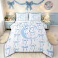 thumbnail image 1 of Manfei Teens Cartoon C Personalized Initial Queen Comforter Set 3pcs,Girls Kids Blue Polka Dots Bedding Comforter Set,Breathable Home Decor, 1 of 6