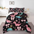 thumbnail image 1 of Manfei Teens Cartoon Dinosaur Bedding Comforter Set, Kawaii Animal Twin Comforter Sets, Rainbow Flower Reversible Bedding Set, Super Cozy Room Decor, 2-Piece, 1 of 8
