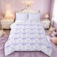 thumbnail image 1 of Manfei Teens Cartoon Purple Bow Tie Full Size Comforter Sets 3 Pieces,Girls Kids Abstract Princess Plaid Bedding Sets,Super Cozy Room Decor, 1 of 6