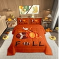 thumbnail image 1 of Manfei Teens Cartoon Rugby Bedding Comforter Set, Fall Autumn Pumpkin Twin Comforter Sets, Harvest Thanksgiving Day Bedding Set, Luxury Bedroom Decor, 2 Pieces, 1 of 8