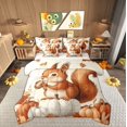 thumbnail image 1 of Manfei Teens Cartoon Squirrel Bedding Comforter Set 7pcs, Fall Autumn Pumpkin Queen Bedding Sets, Harvest Thanksgiving Day Queen Sheet Sets, Microfiber Bedroom Decor, 1 of 7