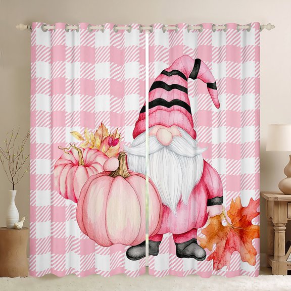 Manfei Teens Cartoon Squirrel Blackout Curtains Set of 2 (52x84 Each), Fall Autumn Pumpkin Window Curtains, Harvest Thanksgiving Day Curtains and Drapes, Curtains and Drapes Decor