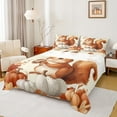 thumbnail image 1 of Manfei Teens Cartoon Squirrel Twin Sheet Sets, Fall Autumn Pumpkin Twin Fitted Sheet, Harvest Thanksgiving Day Flat Sheet, Microfiber Bedroom Decor, 3 Pieces, 1 of 7