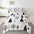thumbnail image 1 of Manfei Teens Cartoon Tree Bedding Comforter Set, Rustic Winter Snowflake Twin Comforter Sets, Merry Christmas Theme Reversible Bedding Set, Microfiber Bedroom Decor, 2 Pieces, 1 of 8