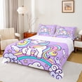 thumbnail image 1 of Manfei Teens Cartoon Unicorn Full Size Sheets, Kawaii Cute Animal Bed Sheets, Rainbow Stars Cloud Sheet Sets, Luxury Bedroom Decor, 4 Pieces, 1 of 6