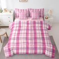 thumbnail image 1 of Manfei Teens Children Retro Grid 7pcs Bedding Comforter Set,Abstract Vintage Plaid Queen Bedding Sets Super Cozy,Geometric Theme Queen Sheet Sets,Super Cozy Room Decor,Reversible, 1 of 8