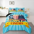 thumbnail image 1 of Manfei Teens Cinema Trictet Full Size Comforter Sets, Filmstrip Movie Night Bedding Comforter Set, Retro Theater Popcorn Reversible Bedding Sets, Luxury Bedroom Decor, 3 Pieces, 1 of 8