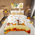 thumbnail image 1 of Manfei Teens Fall Farm Bedding Comforter Set, Cartoon Orange Pumpkin Twin Comforter Sets, Autumn Maple Leaf Reversible Bedding Set, Lightweight Room Decor, 2-Piece, 1 of 8