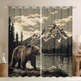 thumbnail image 1 of Manfei Teens Female Men Safari Bear Black Out Curtains,Woodland Wildlife Curtains Pack of 2 (42x63 Each),Jungle Animal Bedroom Curtains,Microfiber Bedroom Decor, 1 of 6