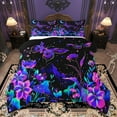 thumbnail image 1 of Manfei Teens Floral Butterfly 3 Pieces Queen Comforter Set,Starry Sky Ultra Soft Bedding Sets,Chic Flowers Bedding Comforter Set,Breathable Home Decor,Reversible, 1 of 8