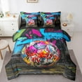 thumbnail image 1 of Manfei Teens Football 7 Pieces Bedding Comforter Set,Soccer Sport Full Bedding Set,Rainbow Graffiti Hippie Fitted Sheet Flat Sheet For Boys,Luxury Bedroom Decor Reversible, 1 of 8
