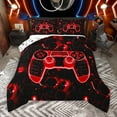 thumbnail image 1 of Manfei Teens Game Console Bedding Comforter Set, Black Red Neon Gradient Twin Comforter Sets, Modern Video Game Lover Reversible Bedding Set, Microfiber Bedroom Decor, 2 Pieces, 1 of 9
