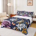 thumbnail image 1 of Manfei Teens Girls Flying Butterflies 4pcs Bed Sheets,Chic Floral Flowers King Sheets,Spring Garden Super Cozy Sheet Set,Ultra Soft Home Decor, 1 of 7