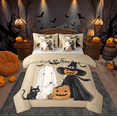 thumbnail image 1 of Manfei Teens Happy Halloween Twin Bedding Sets 7-Piece, Magic Black Cat Bedding Comforter Set, Cartoon Ghost Pumpkin Reversible Sheet Sets, Luxury Bedroom Decor, 1 of 8