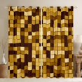thumbnail image 1 of Manfei Teens Honeycomb Geometric Blackout Curtains Set of 2 (52x84 Each), Orange Chic Abstract Window Curtains, Rectangle Square Curtains and Drapes, Living Room Curtains Decor, 1 of 6