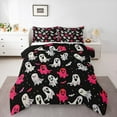 thumbnail image 1 of Manfei Teens Horror Ghost Full Size Comforter Sets, Happy Halloween Bedding Comforter Set, Gothic Cartoon Theme Reversible Bedding Sets, Ultra Soft Home Decor, 3pcs, 1 of 8