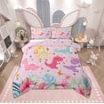thumbnail image 1 of Manfei Teens Kawaii Dinosaur Full Size Comforter Sets, Cute Cartoon Animal Bedding Comforter Set, Palm Flower Botanical Reversible Bedding Sets, Breathable Home Decor, 3 Pieces, 1 of 9
