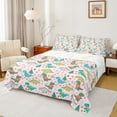 thumbnail image 1 of Manfei 4-Piece Full Sheet Set with Teens Dinosaur and Christmas Animal Design, 1 of 7