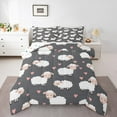 thumbnail image 1 of Manfei Teens Kawaii Sheep Full Size Comforter Sets, Pink Love Heart Bedding Comforter Set, Cute Cartoon Animal Reversible Bedding Sets, Microfiber Bedroom Decor, 3 Pieces, 1 of 8